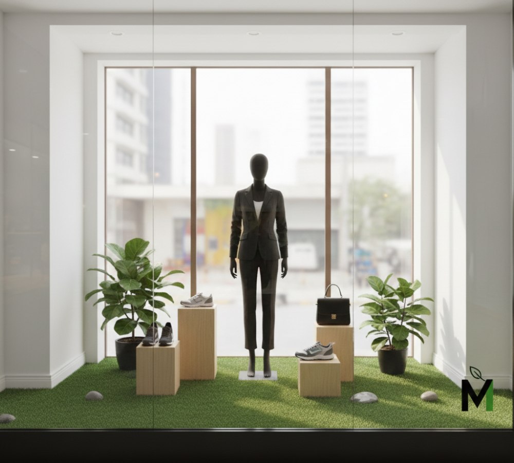 cesped interior escaparate