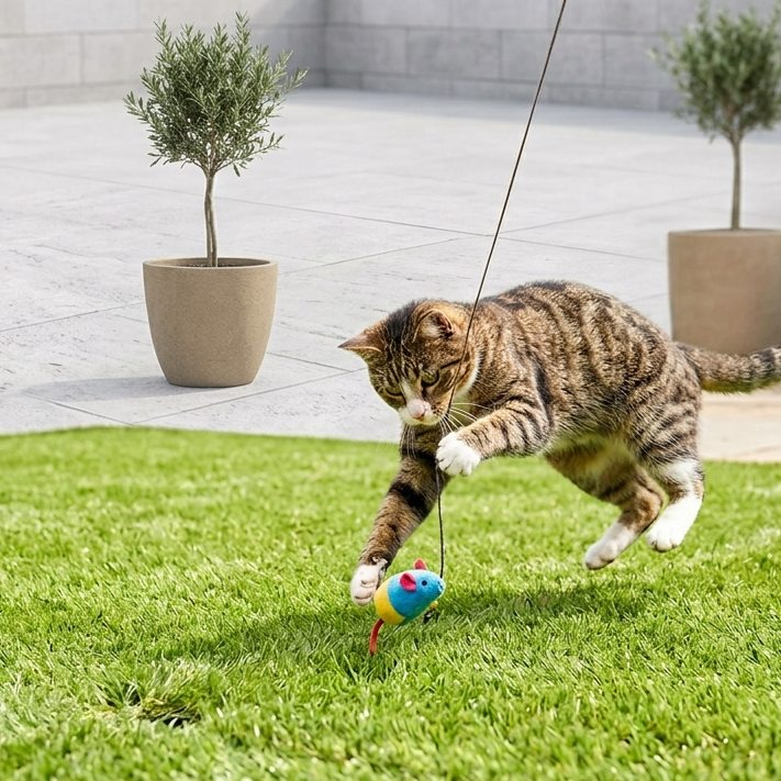cesped artificial mascotas gato